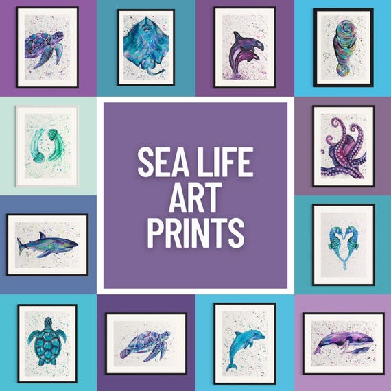 Assorted Sea Life Art Prints