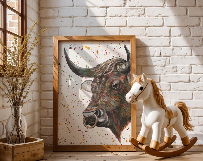 Bull Art Print ‘Angus’