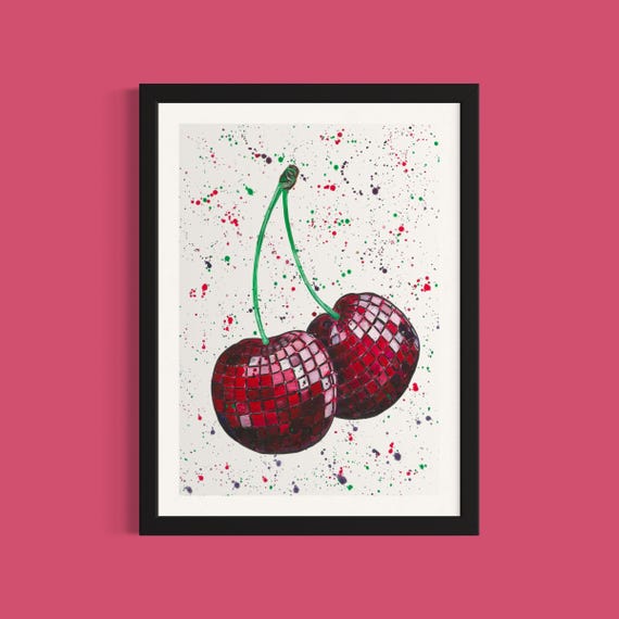 Disco Cherries Art Print