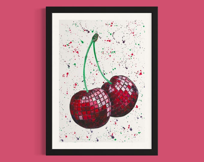 Disco Cherries Art Print