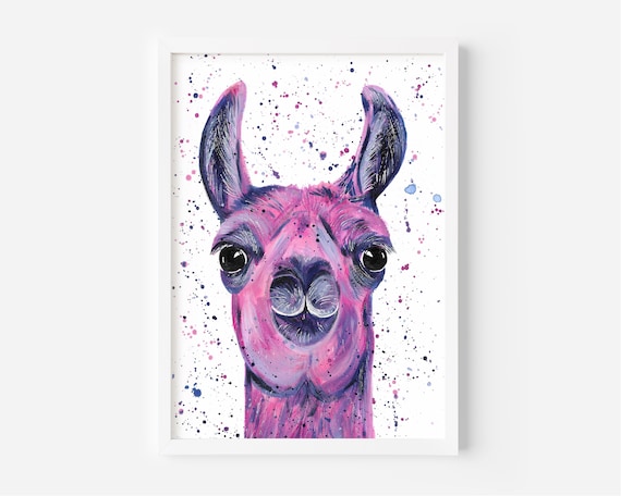 Pink Llama Painting ‘Lottie’