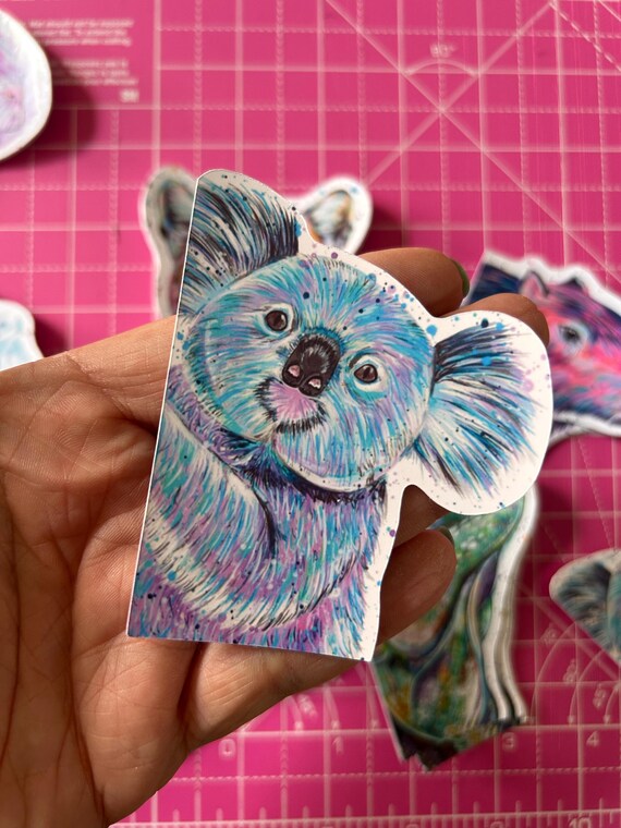 Koala Bear Sticker, Wild Animal Decal, Glossy Vinyl Stickers, Australian Wildlife, Aussie Cuddly Bears