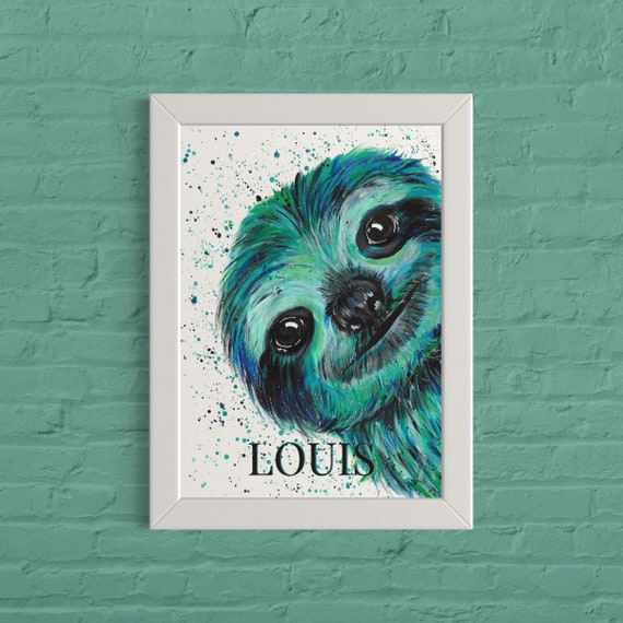 Personalised Sloth Art Print