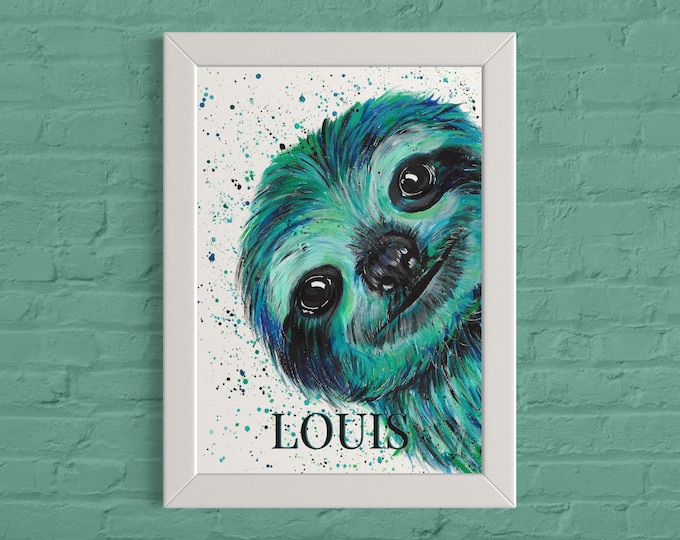 Personalised Sloth Art Print
