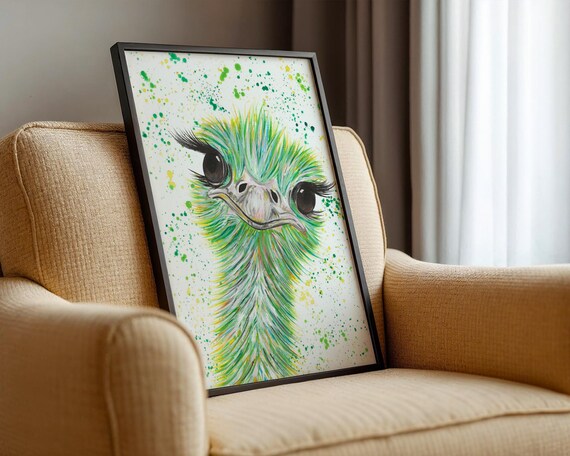 Ostrich Art Print ‘Frank’
