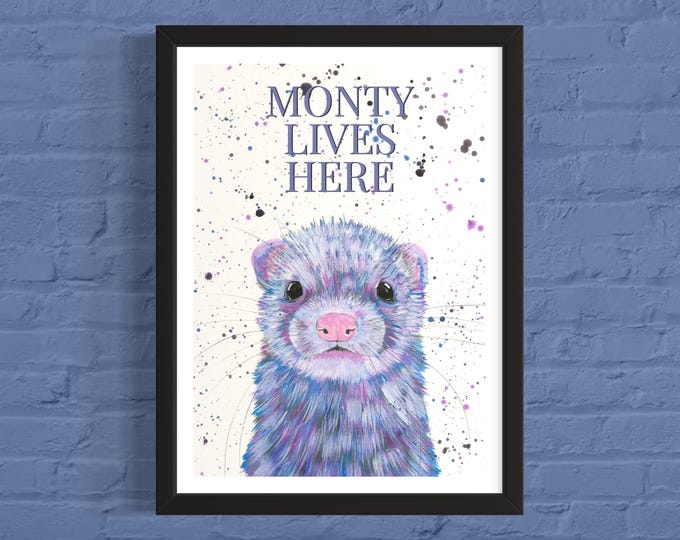 Personalised Ferret Art Print