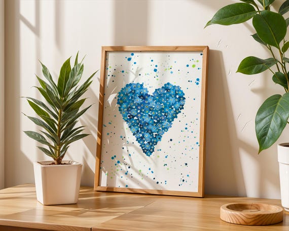 Forget Me Not Flowers Heart Art Print