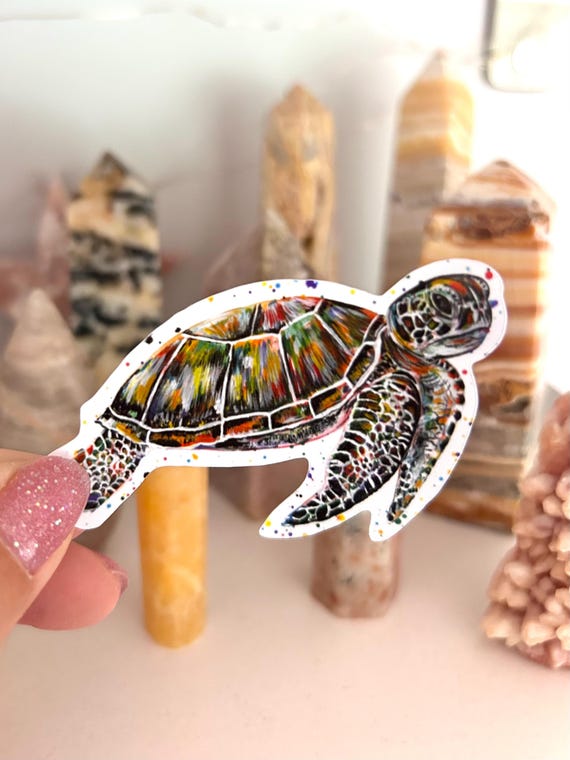 Sea Turtle Vinyl Sticker: Ocean Life Decal for Journals, Laptops