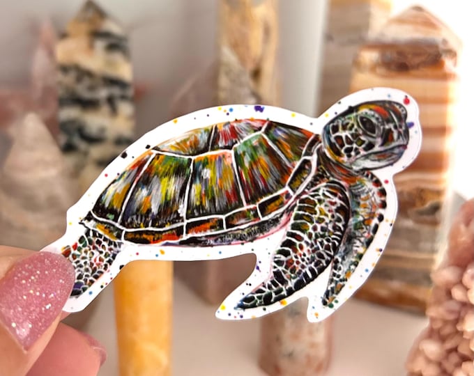 Sea Turtle Vinyl Sticker: Ocean Life Decal for Journals, Laptops