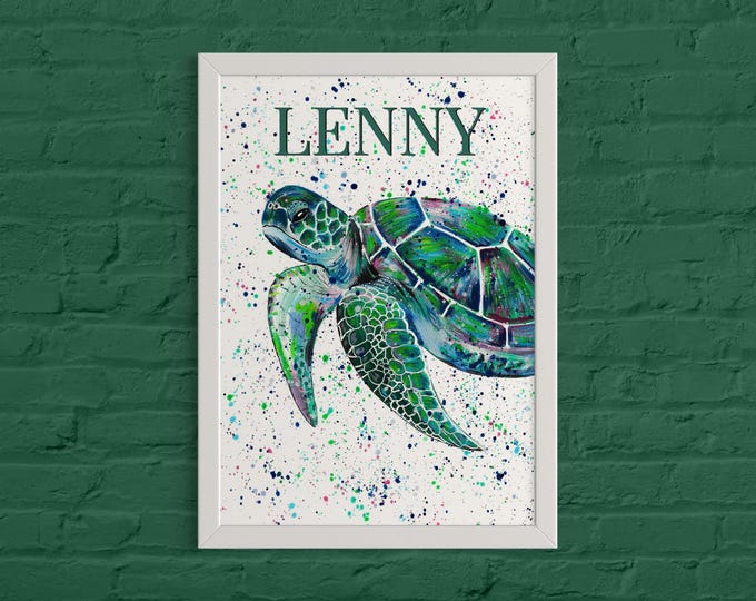 Personalised Sea Turtle Art Print
