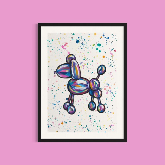 Poodle Balloon Dog Art Print