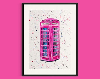 Pink Phone Box Art Print