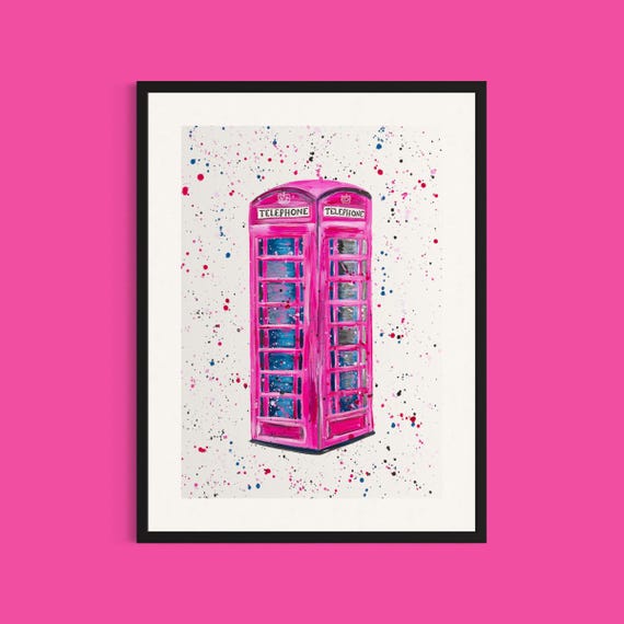 Pink Phone Box Art Print