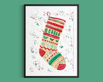 Christmas Stocking Art Print