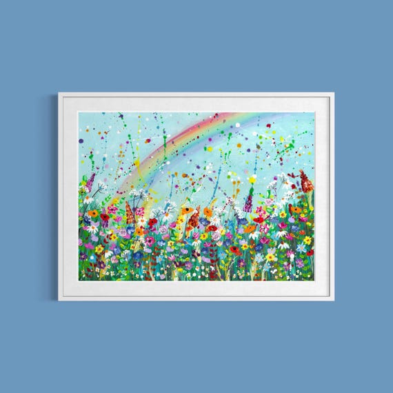 Rainbow Wildflowers Art Print