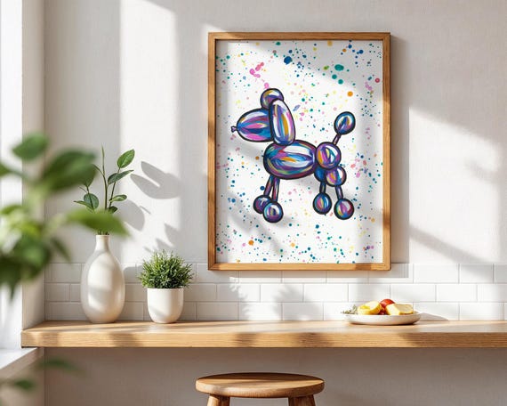 Poodle Balloon Dog Art Print