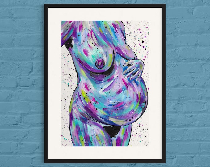 Custom Acrylic Pregnancy Portrait, Expecting Mother Art, Personalized Gift