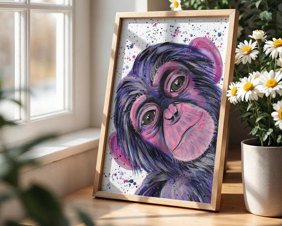 Chimpanzee Art Print ‘Felix’