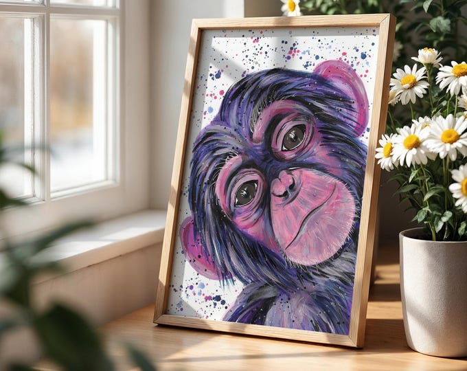 Chimpanzee Art Print ‘Felix’