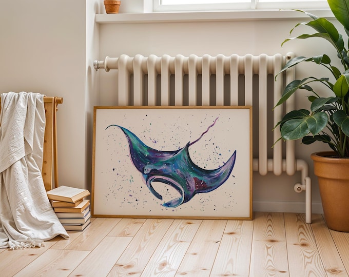 Manta Ray Art Print ‘Marlie’