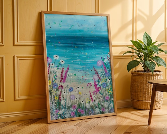 Wildflowers and Sea Views Art Print