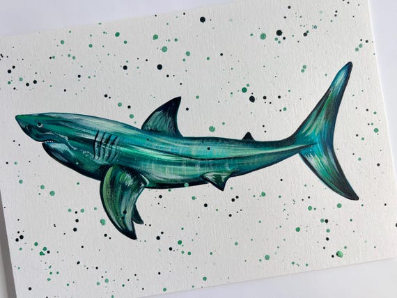 Great White Shark Painting
