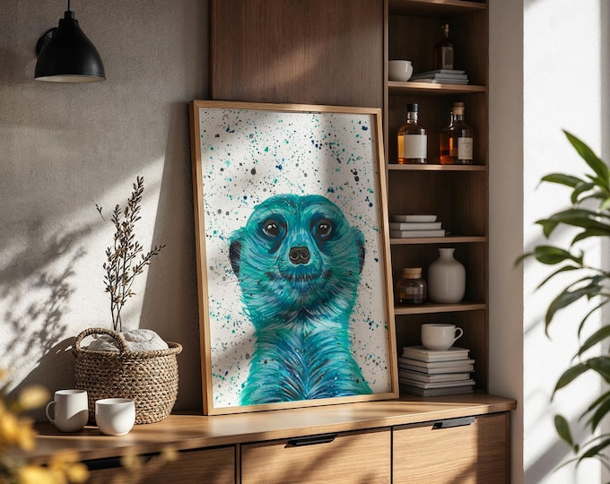Meerkat Art Print ‘Derek’