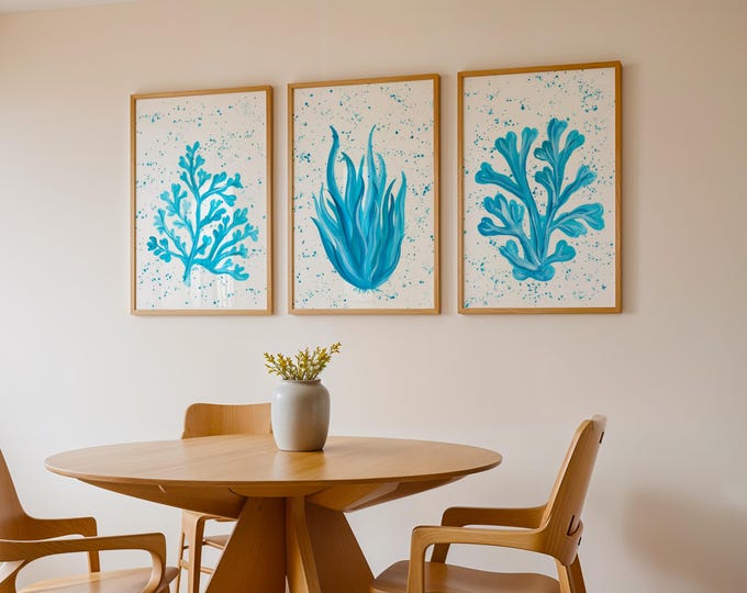 Coral and Seaweed Art Print Set