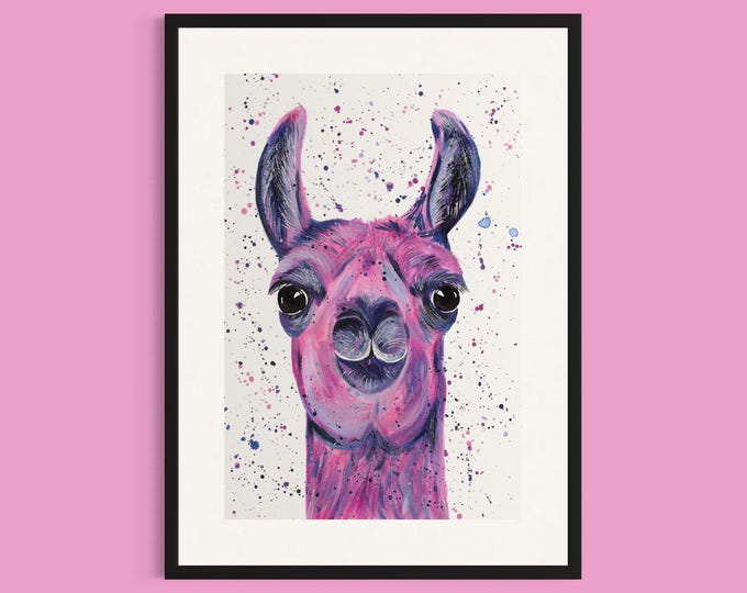 Llama Art Print ‘Lottie’