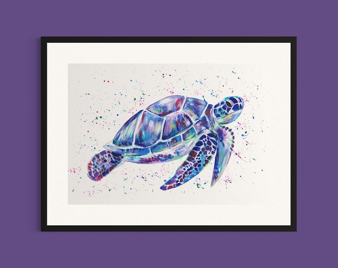 Sea Turtle Art Print ‘Flo’