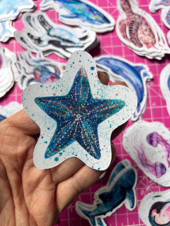 Starfish Vinyl Sticker: Ocean Coastal Decal, Sea Life Gift