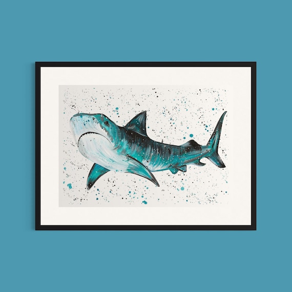 Tiger Shark Art Print ‘Harvey’