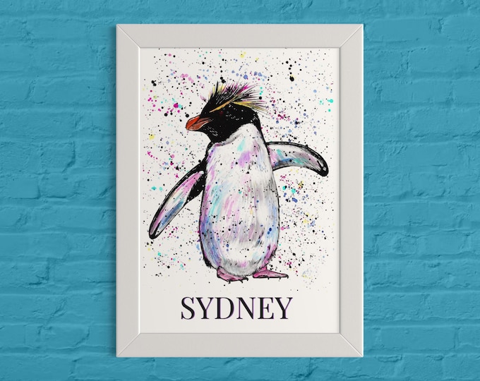 Customised Rockhopper Penguin Art Print