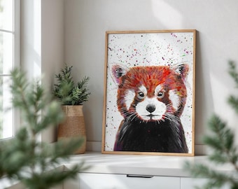 Red Panda Art Print: Colourful Wildlife Nursery Decor