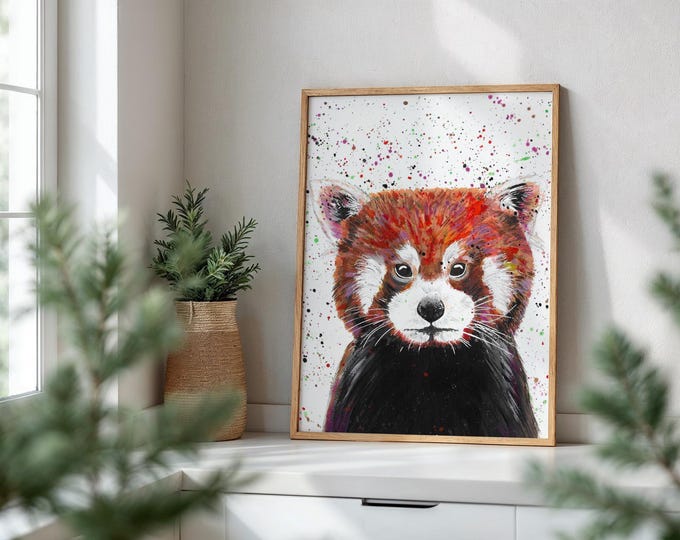 Red Panda Art Print ‘Eddie’