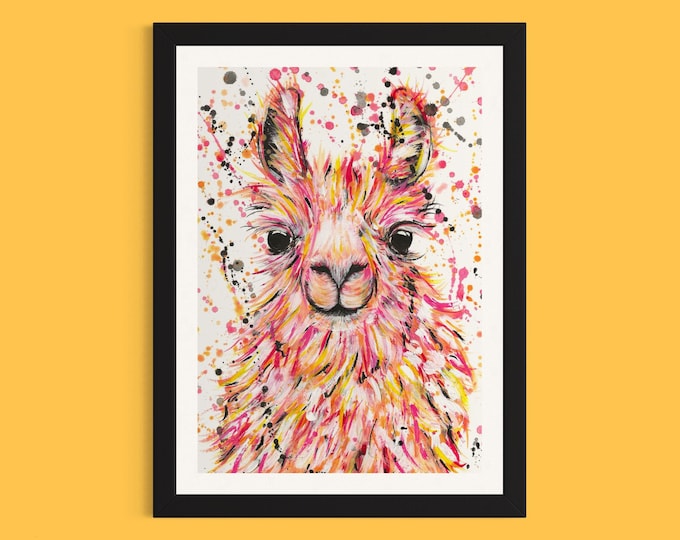 Llama Art Print ‘Dusty’