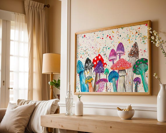 Funky Mushroom Art Print