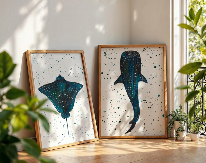 Sea Life Art Print Set