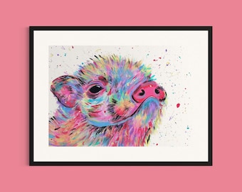 Pig Art Print ‘Boo’