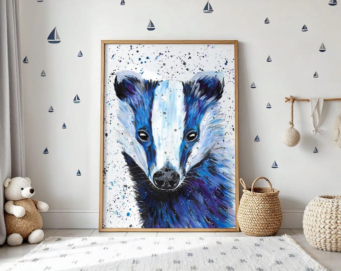 Badger Art Print ‘Wilf’