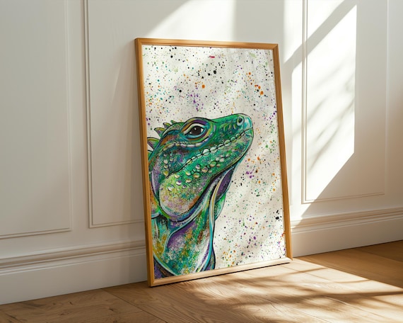 Iguana Art Print ‘Elton’