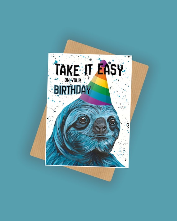 Sloth Birthday Card