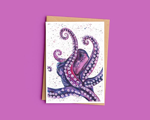 Octopus Blank Greeting Card ‘Lucille’