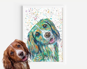 Custom Acrylic Pet Portrait Painting: Unique Animal Art Commission