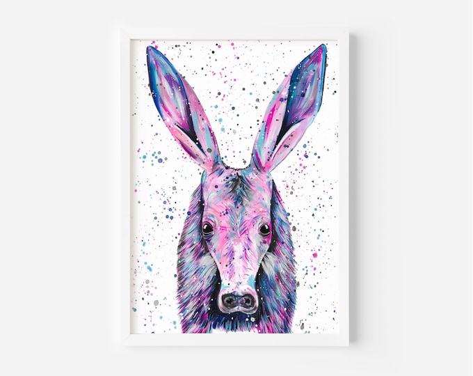 Aardvark Painting, Home Decor, Aardvark Gift, Original Animal Painting, Colourful Animal Art, Awesome Gifts, Quirky Decor, Funky Artwork