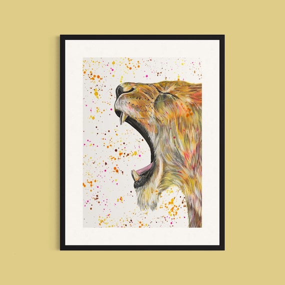 Roaring Lioness Art Print ‘Reeva’