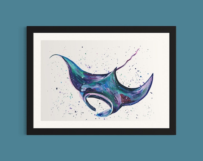 Manta Ray Art Print ‘Marlie’