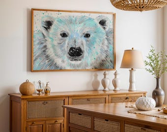 Polar Bear Art Print: 'Bobby' - Whimsical Children's Wall Decor