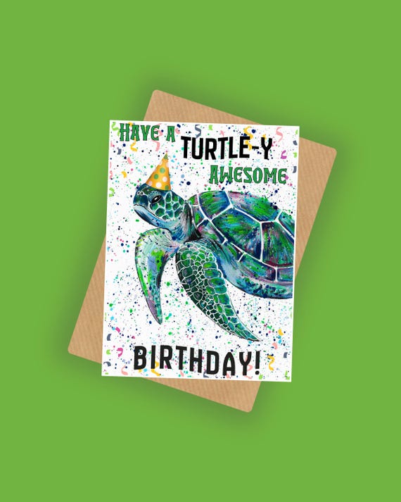 Sea Turtle Birthday Card