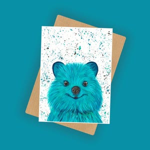 Happy Quokka Greeting Card: Cheerful Animal Art (A6 10x15cm)